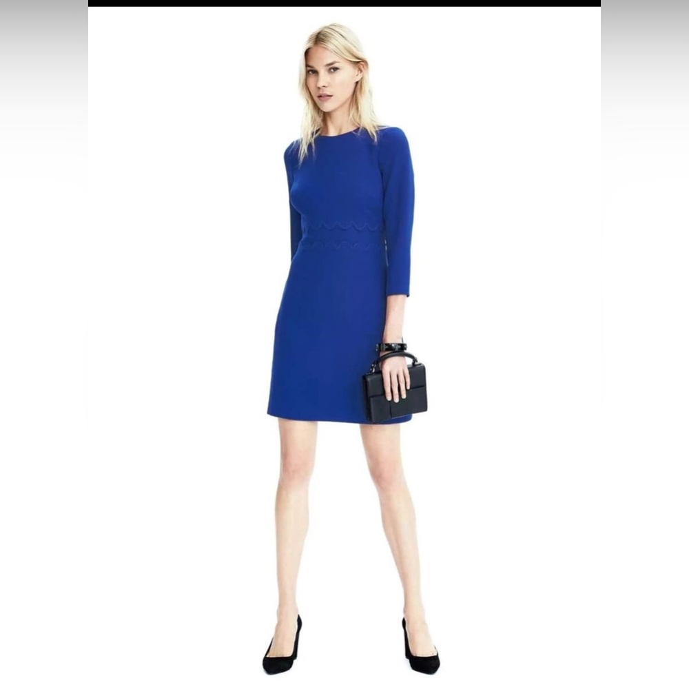 Banana Republic Double-Face Scalloped Waist Dress - Picture 2 of 8